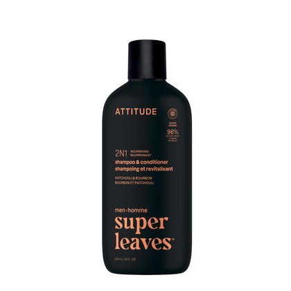 ATTITUDE Men's 2-In-1 Nourishing Shampoo & Conditioner front view