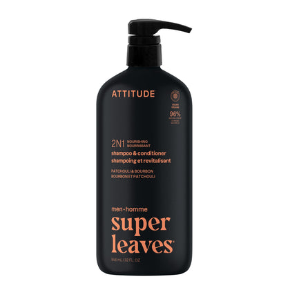 ATTITUDE Men's 2-in-1 Shampoo and Conditioner 32 Fl Oz front view