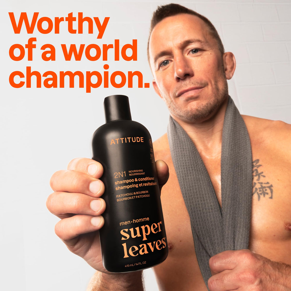 ATTITUDE Men's 2-in-1 Shampoo and Conditioner back view