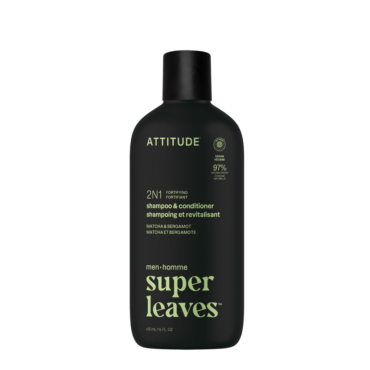 ATTITUDE Men's 2-in-1 Shampoo and Conditioner front view, 14 Fl Oz