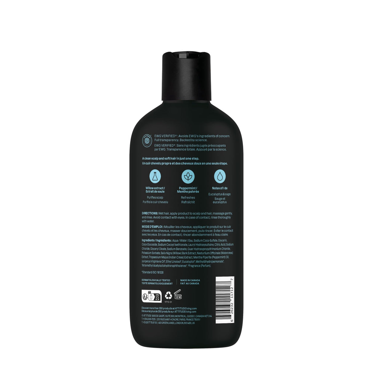 ATTITUDE Men's 2-in-1 Shampoo and Conditioner in use during shower