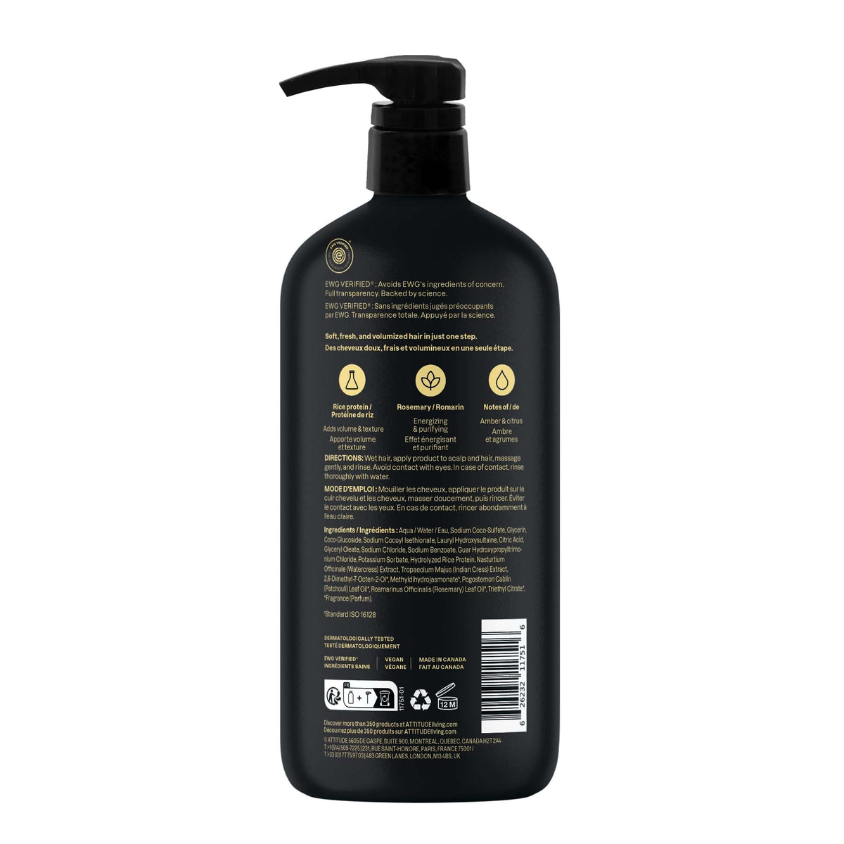 ATTITUDE Men's 2-in-1 Shampoo and Conditioner packaging detail