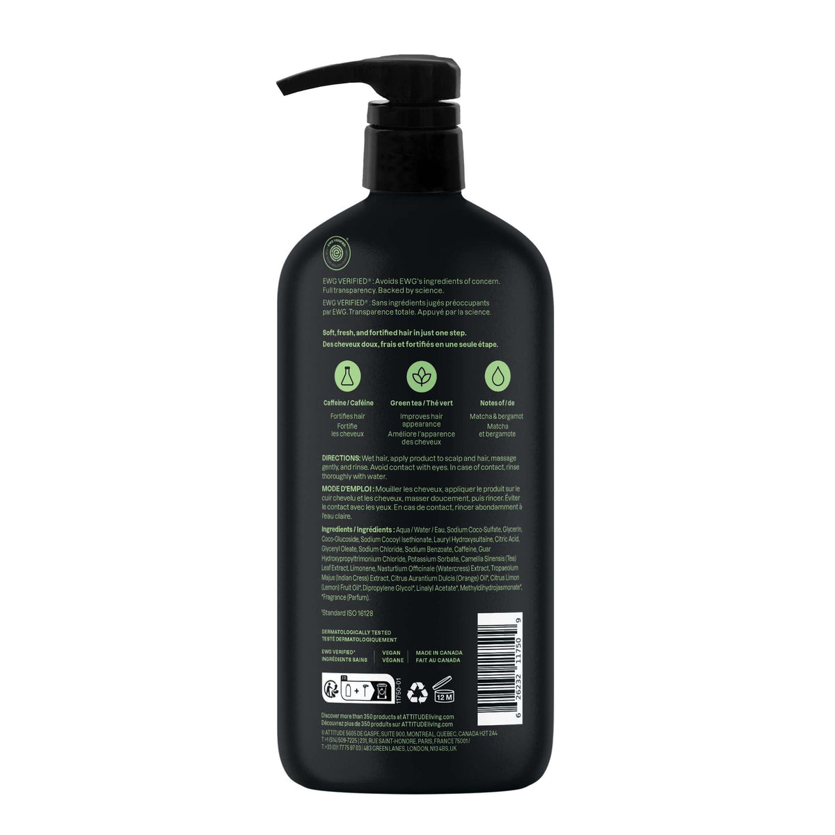 ATTITUDE Men's 2-in-1 Shampoo and Conditioner packaging details