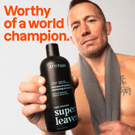 ATTITUDE Men's 2-in-1 Shampoo and Conditioner packaging side view
