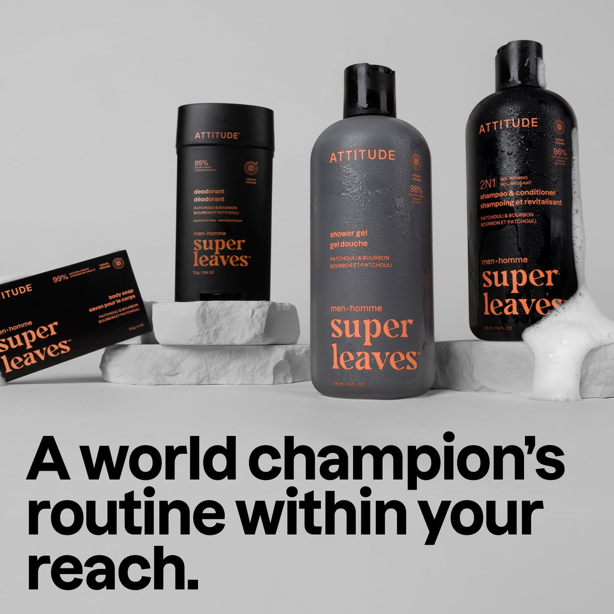 ATTITUDE Men's 2-In-1 Shampoo & Conditioner packaging details