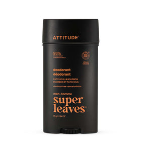 ATTITUDE Men's Patchouli & Bourbon Deodorant front view, 75g