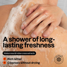 ATTITUDE Men's Patchouli & Bourbon Shower Gel in a bathroom setting