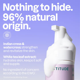 ATTITUDE Micellar Foaming Facial Cleanser side view showing pump dispenser