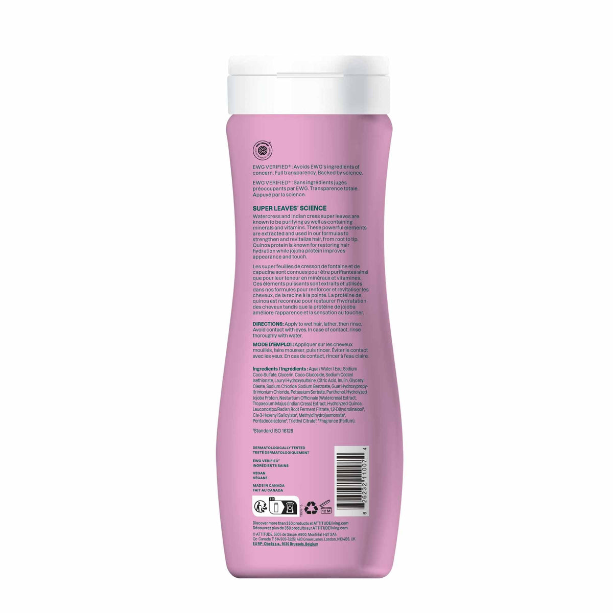 ATTITUDE Moisture Rich Hair Shampoo 16 Fl Oz ingredients list