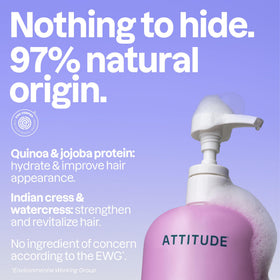 ATTITUDE Moisture Rich Hair Shampoo with coconut and wild berries fragrance