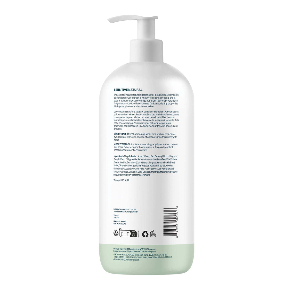ATTITUDE Nourishing Hair Conditioner lid open showing product