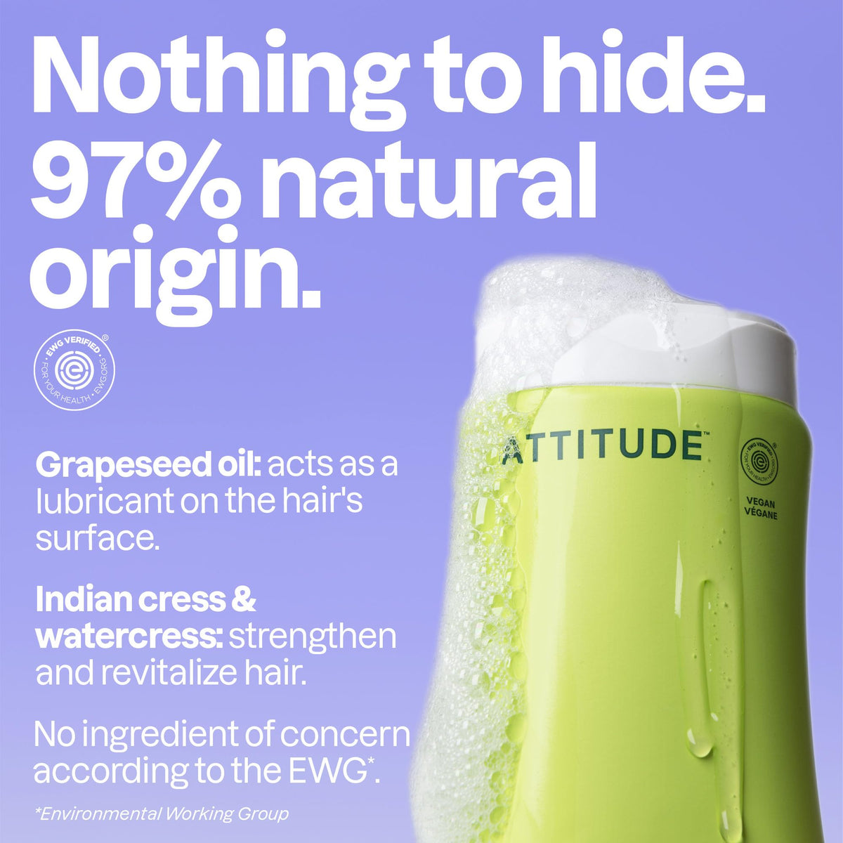 ATTITUDE Nourishing Hair Shampoo bottle side view