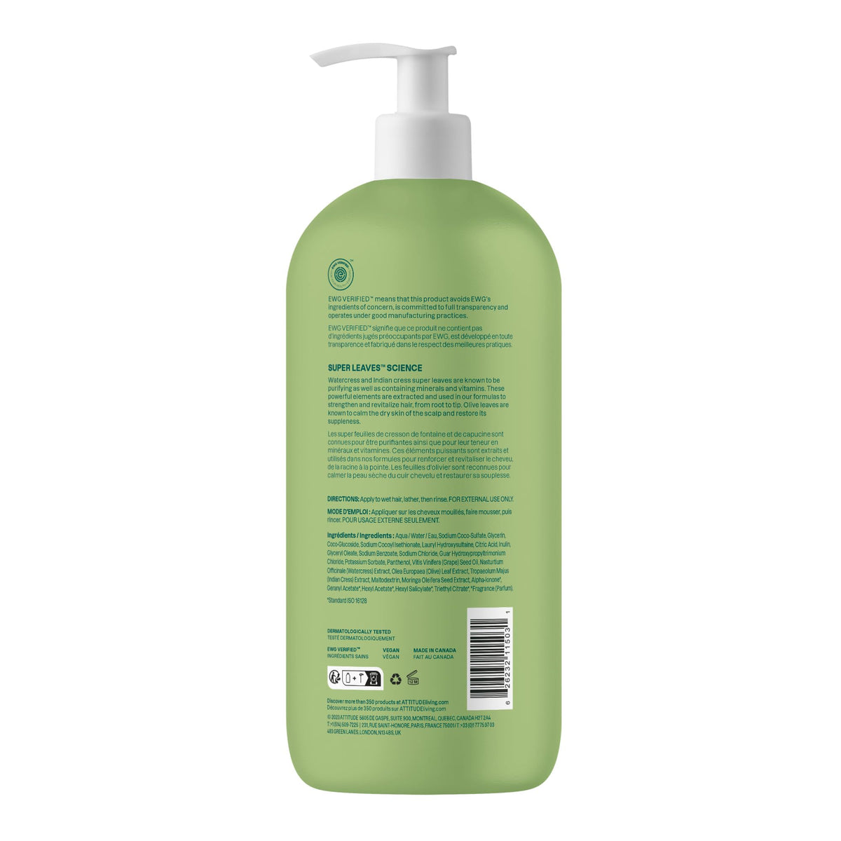 ATTITUDE Nourishing Hair Shampoo lifestyle scene with fresh fruits