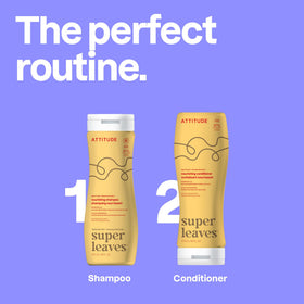 ATTITUDE Nourishing Shampoo for Curly Hair with floral background