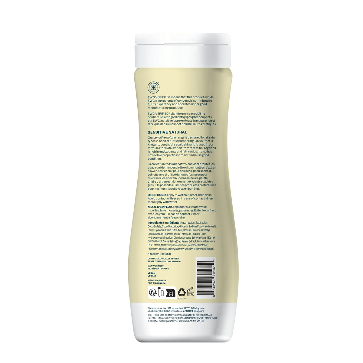 ATTITUDE Sensitive Natural Shampoo with colour- hair