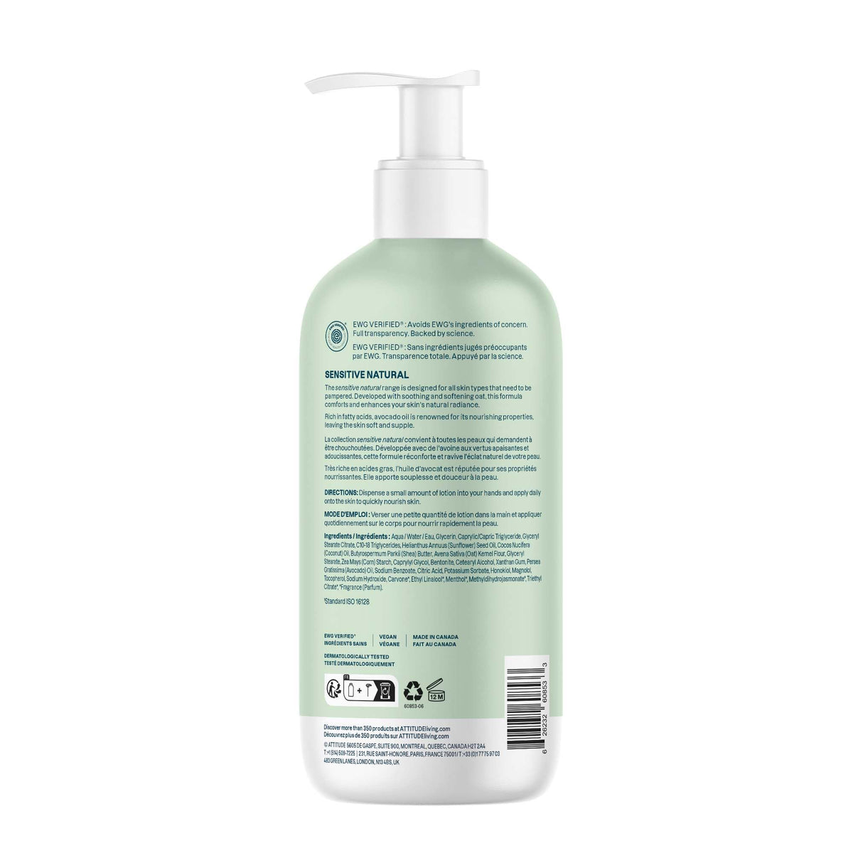 ATTITUDE Sensitive Skin Body Lotion with fresh apples and rosemary