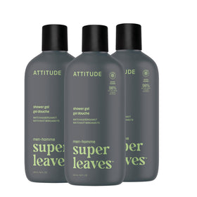 ATTITUDE Shower Gel Body Wash for Men, 14 fl oz bottle front view