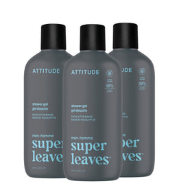 ATTITUDE Shower Gel Body Wash for Men front view, 14 fl oz