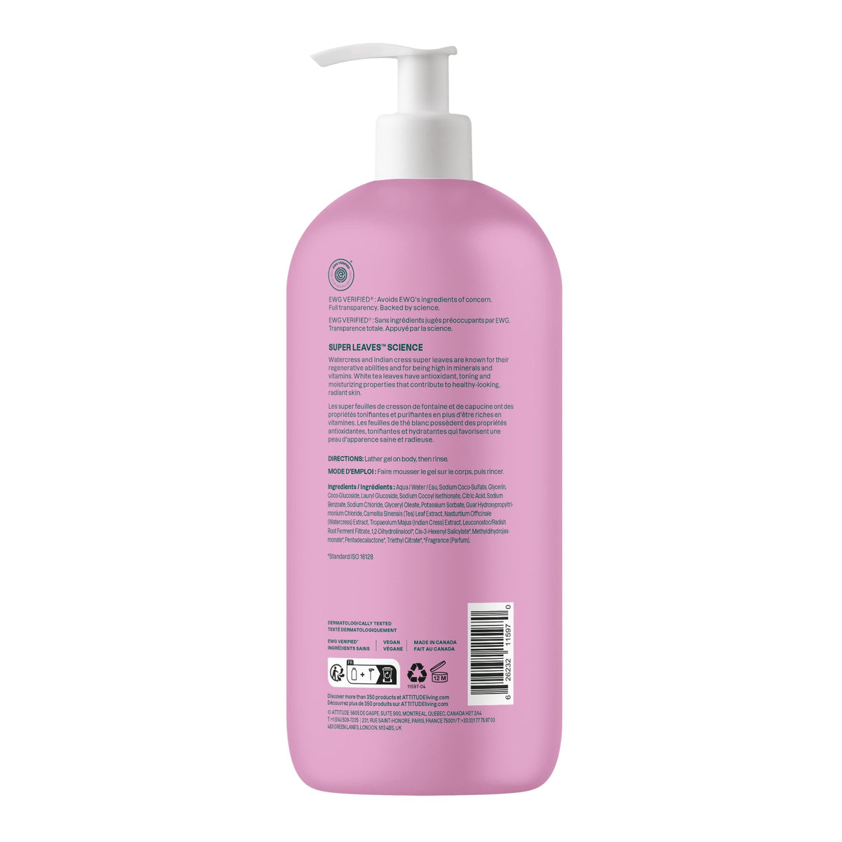 ATTITUDE Soothing Shower Gel on a bathroom shelf
