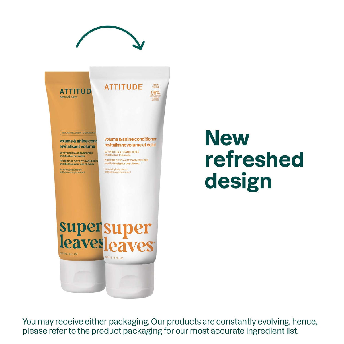 ATTITUDE Volume and Shine Hair Conditioner packaging side view