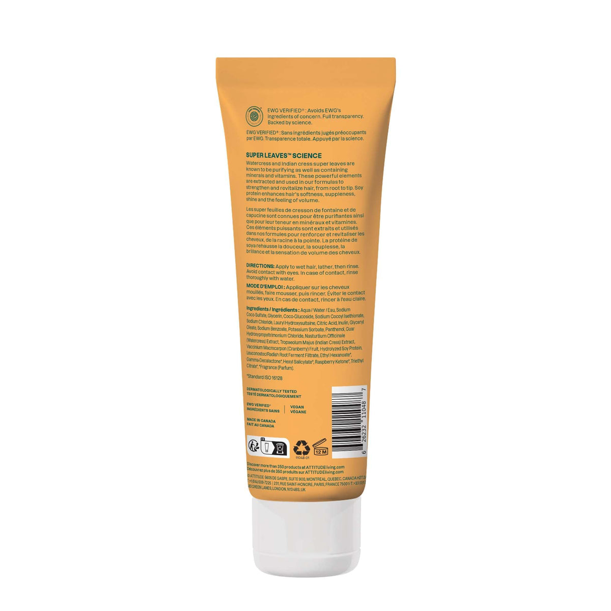 ATTITUDE Volume and Shine Hair Shampoo packaging details