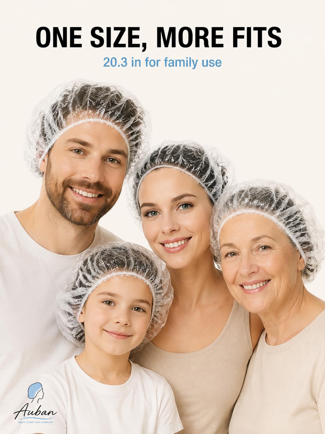 Auban shower cap protecting shoes from water stains