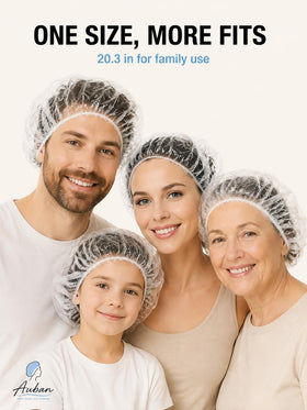 Auban shower cap protecting shoes from water stains