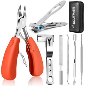 Aucurwen toenail clippers for seniors with ergonomic handle