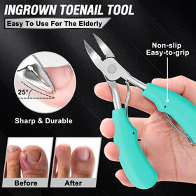 Aucurwen Toenail Clippers with ergonomic non-slip handle