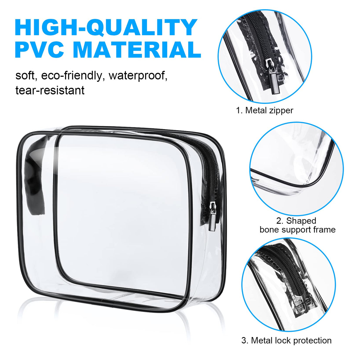Aucuu Clear Makeup Bag small size filled with cosmetics