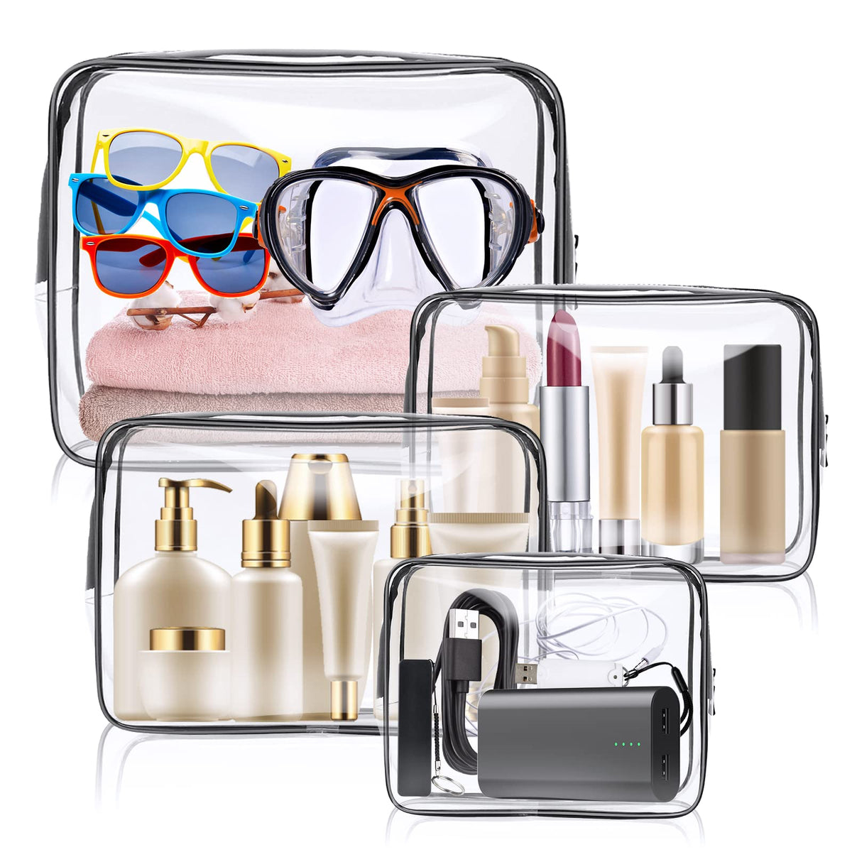 Aucuu Clear Makeup Bags in a lifestyle scene