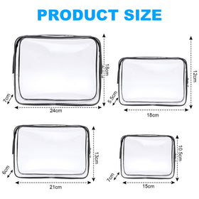 Aucuu Clear Wash Bag medium size with toiletries