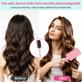 Auhrjomra Curl Defining Brush Pink ergonomic handle
