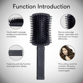 Auhrjomra Curly Hair Brush showing boar bristles close-up