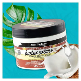 Aunt Jackie's Butter Crème on natural hair curls in a styling setting