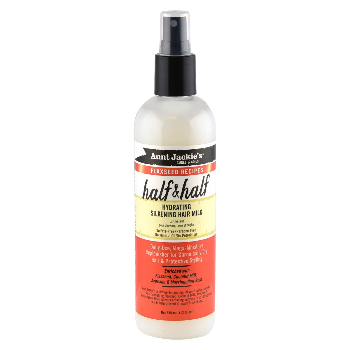 Aunt Jackie's Flaxseed Half & Half Hydrating Hair Milk 12 fl oz front view