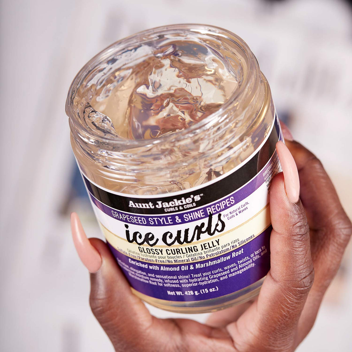 Aunt Jackie's Ice Curls Glossy Jelly 18 oz with texture