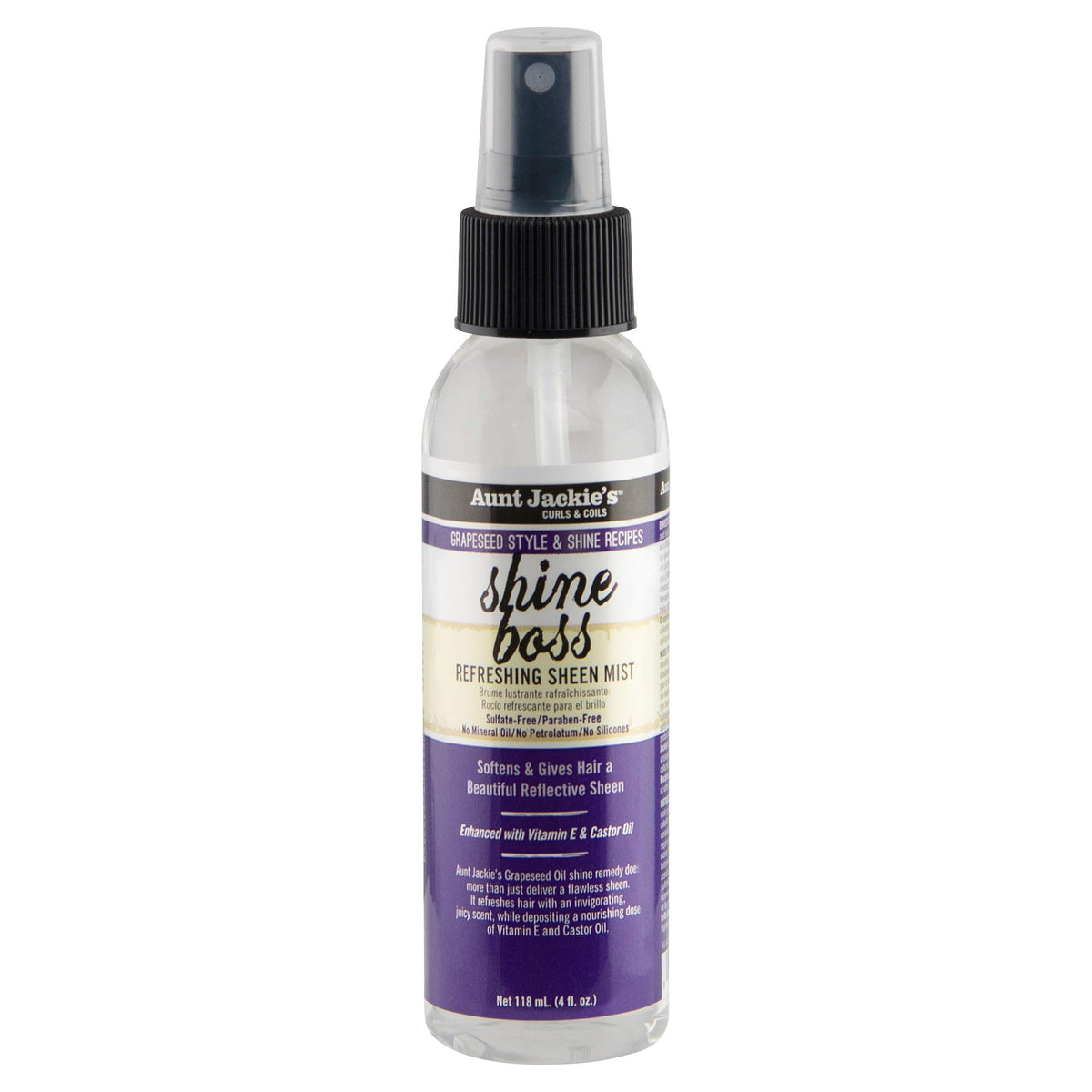 Aunt Jackie's Shine Boss Refreshing Sheen Mist 4 fl oz front view
