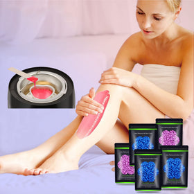 Auperwel wax beads applied on skin for hair removal