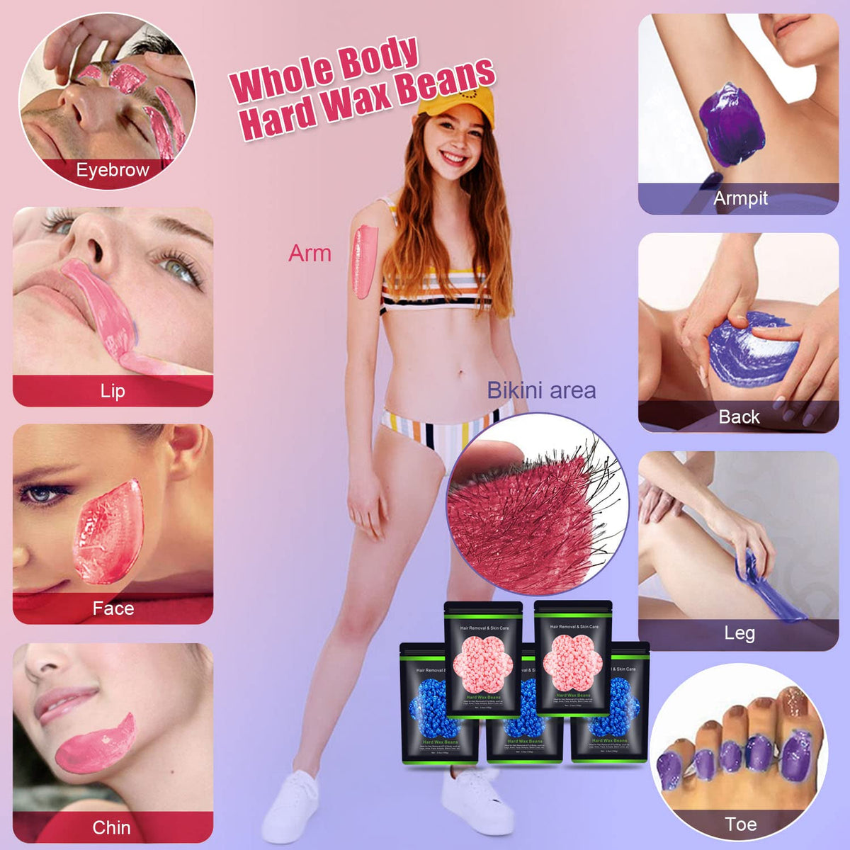 Auperwel wax beads for bikini and facial waxing
