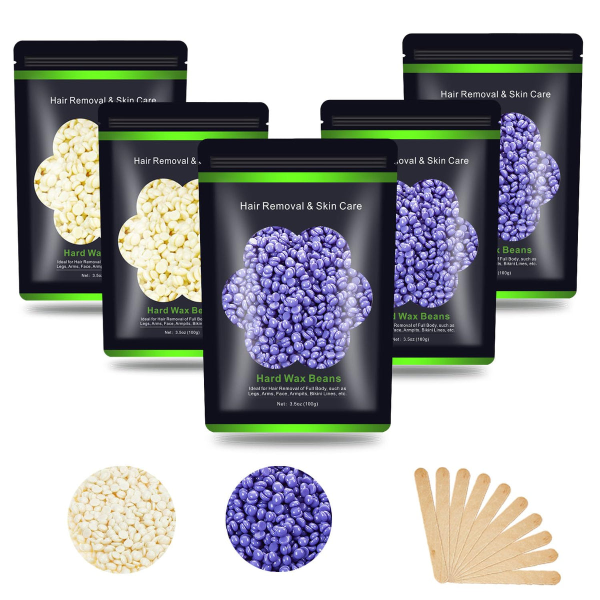 Auperwel Wax Beads for Hair Removal 1.1 lb front view