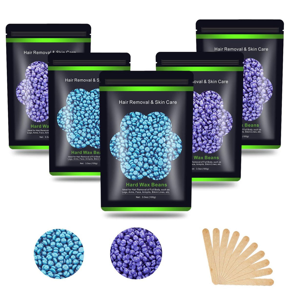 Auperwel Wax Beads kit with five packs and ten sticks on display