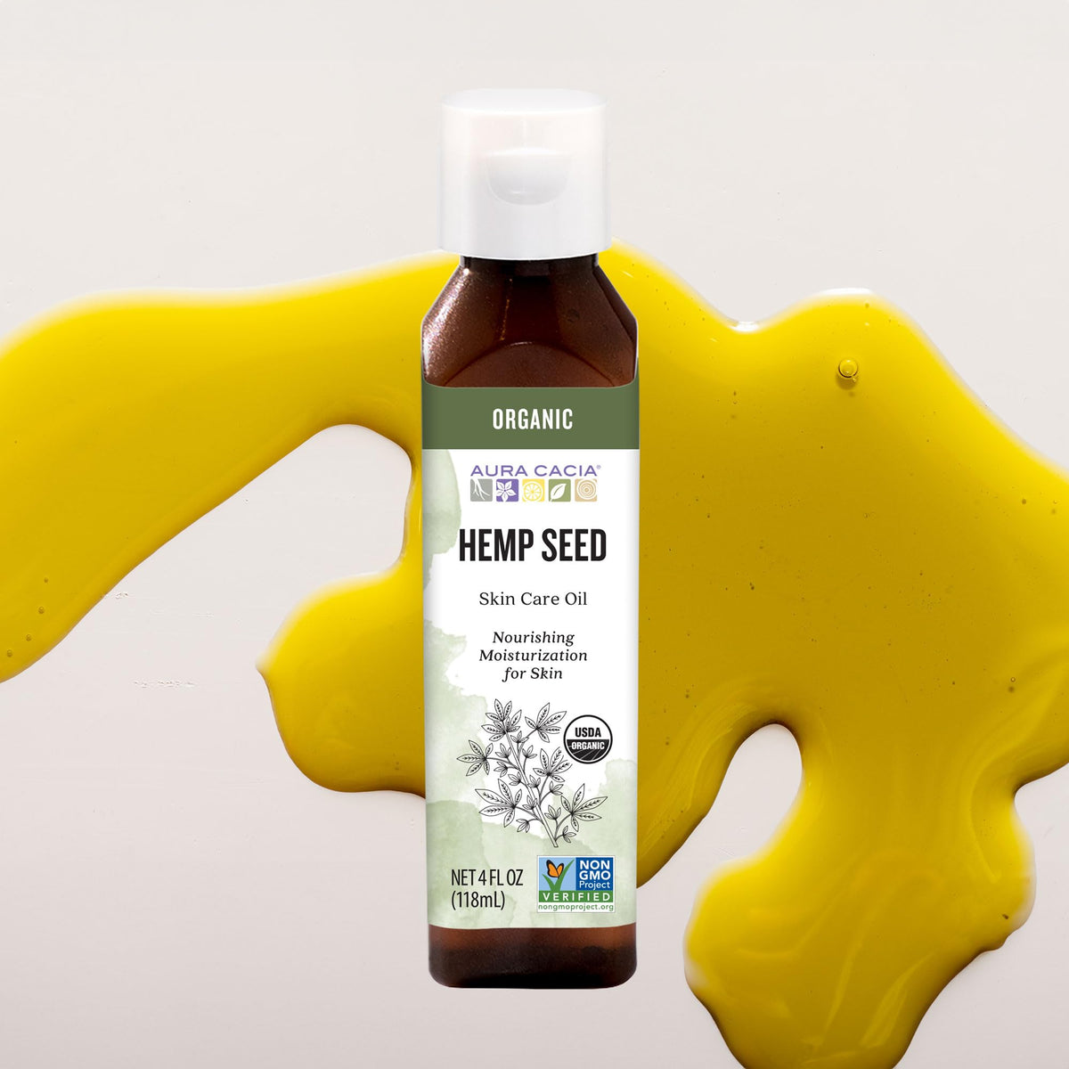 Aura Cacia Organic Hemp Seed Oil with essential oils