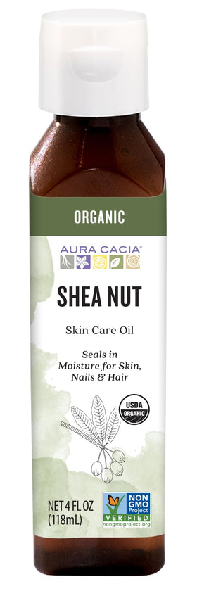 Aura Cacia Organic Nourishing Shea Nut Oil 4 fl oz front view