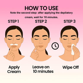Aurlux Hair Remover Cream in use on upper lip area