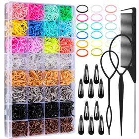auroray Hair Ties 2000 Pcs in organizer box