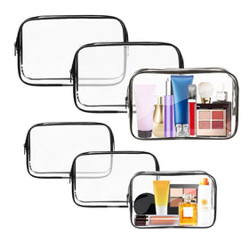 AURUZA Clear Makeup Bag front view showing clear PVC material