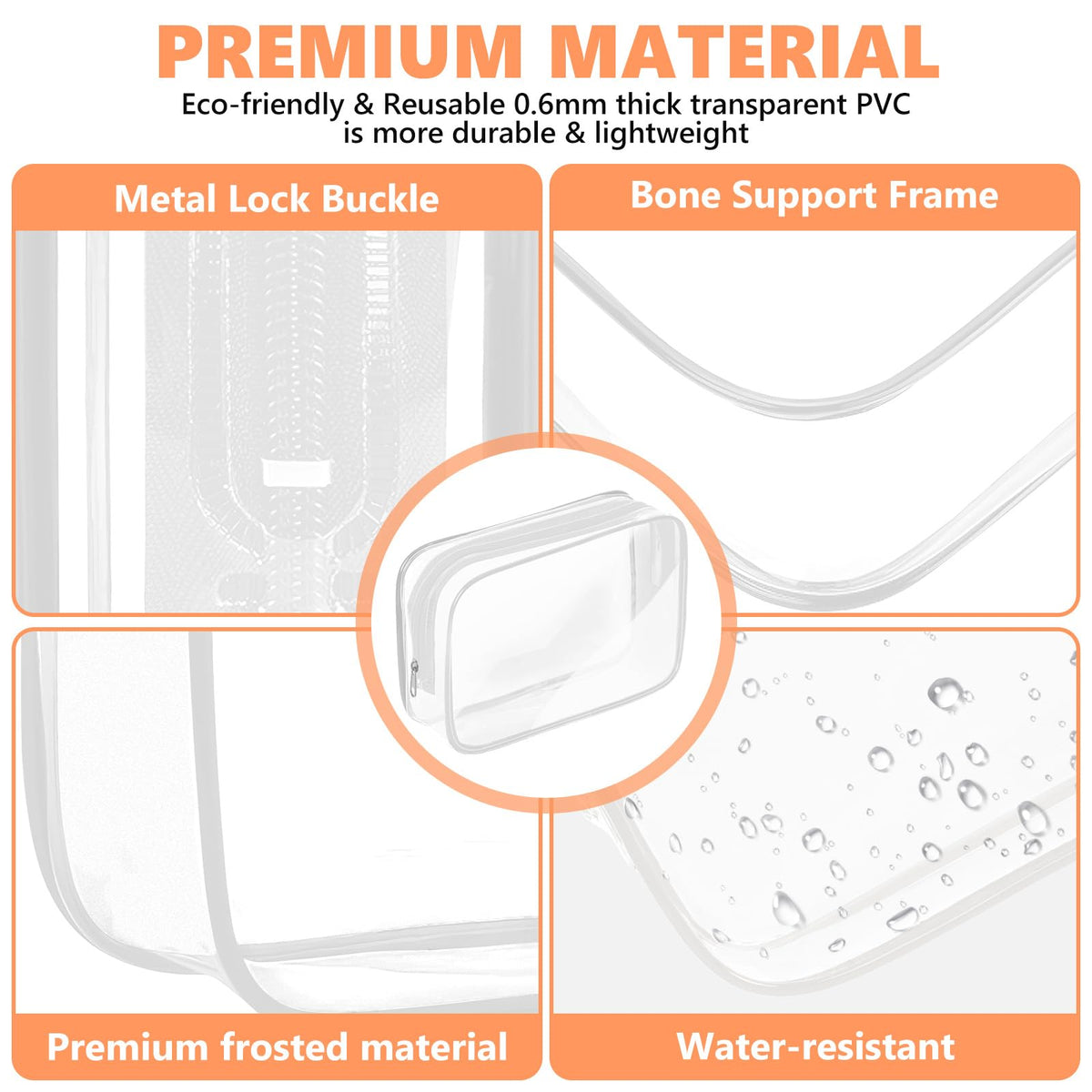 AURUZA Clear Makeup Bag in travel setting