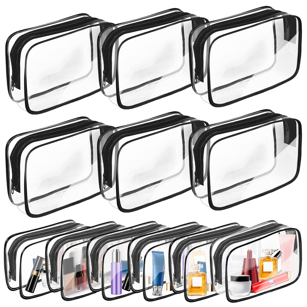 AURUZA Clear Makeup Bag large size front view