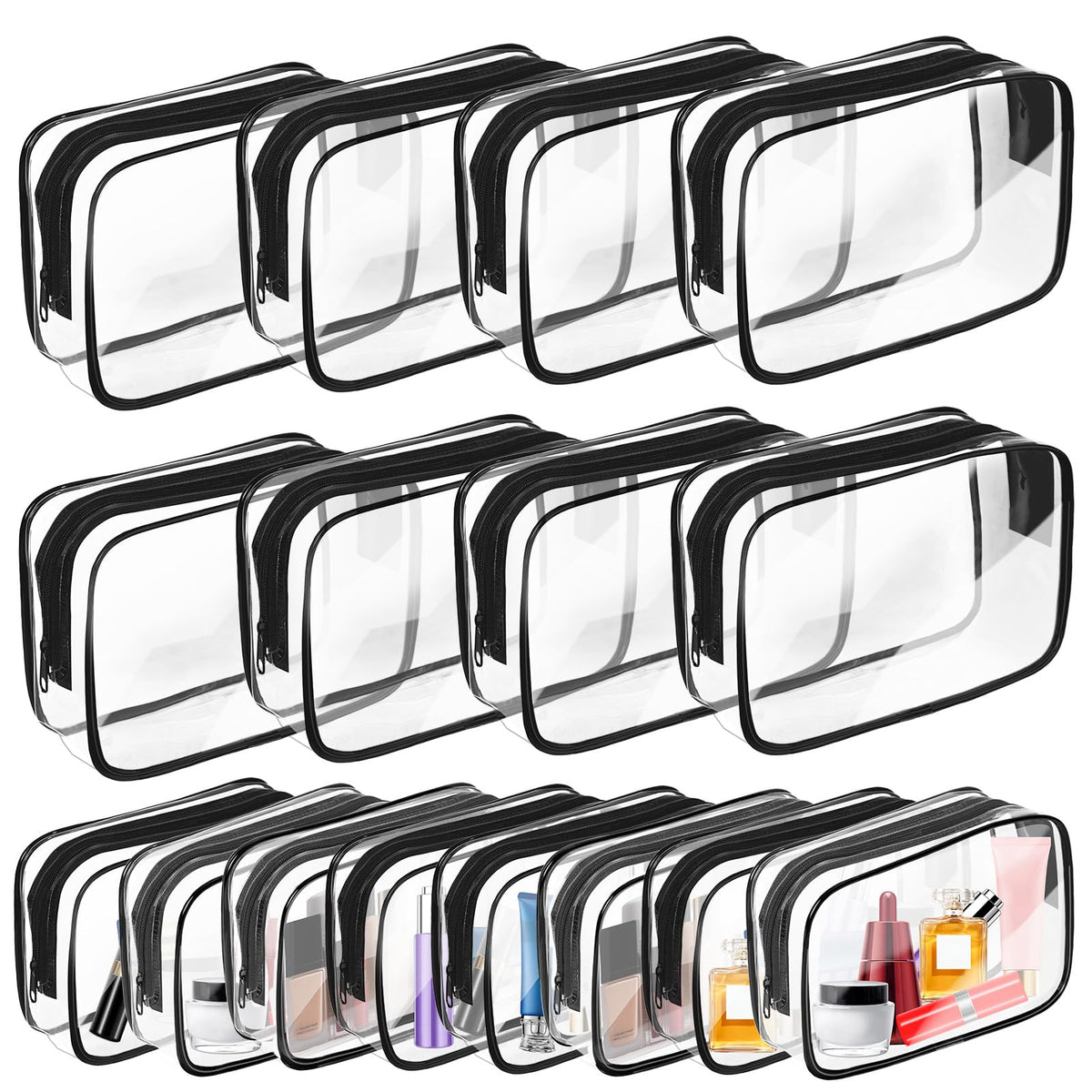 AURUZA Clear Makeup Bag large size front view